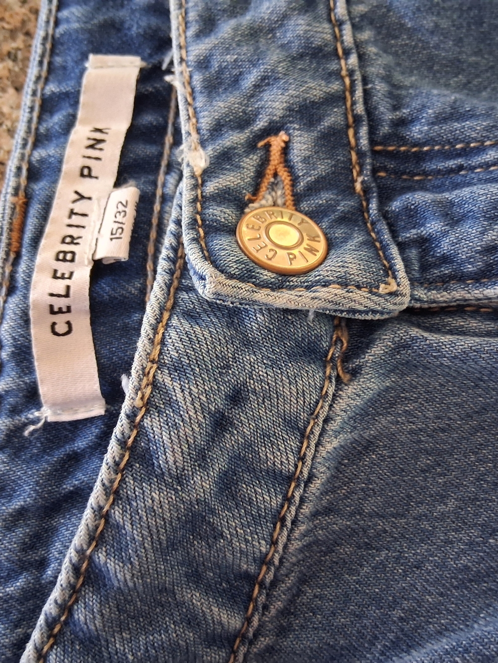Celebrity Pink Light Blue Distressed Wide Leg Jeans - Picture 10 of 13
